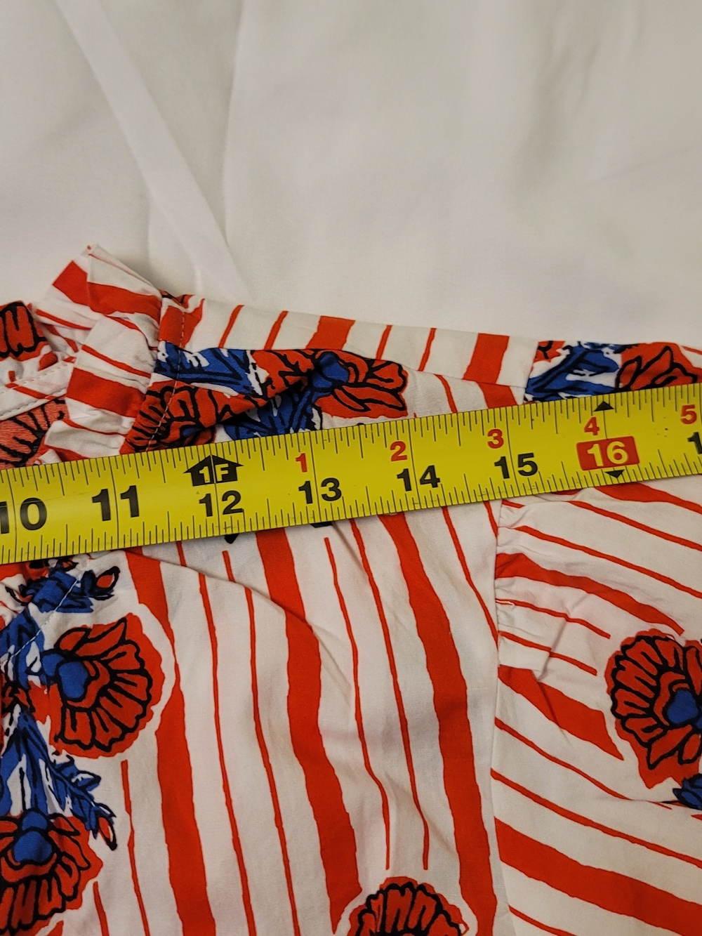 J. Crew White Dress with Red Stripes & Blue Floral Print Size 18 NWT - Picture 10 of 12